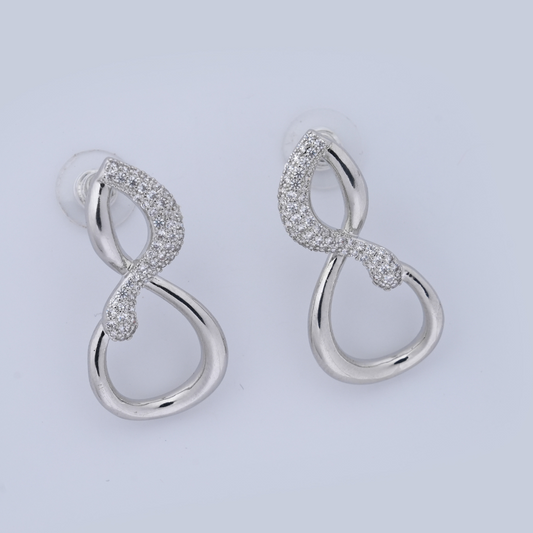 Elegant Silver-Tone Infinity Drop Earrings