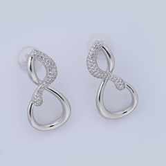 Elegant Silver-Tone Infinity Drop Earrings