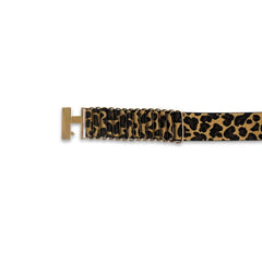 Leopard Print Waist Belt with Chain Links