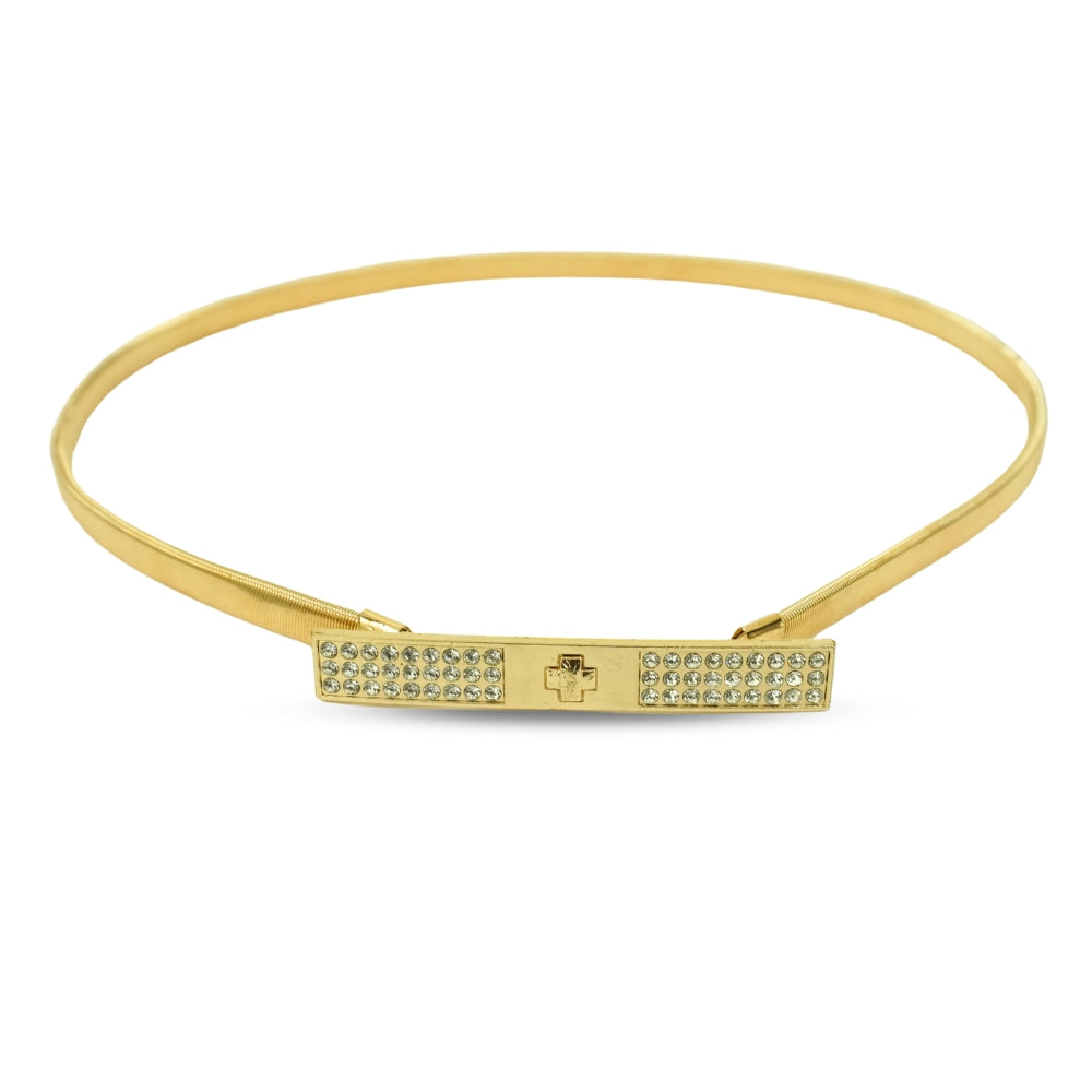 Gold-Toned Rhinestone Waist Belt