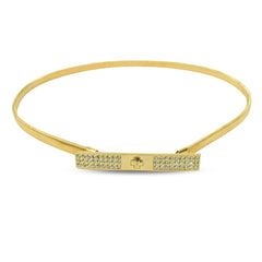 Gold-Toned Rhinestone Waist Belt