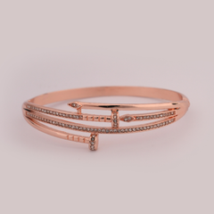 Rose Gold-Tone Nail-Inspired Cuff Bracelet