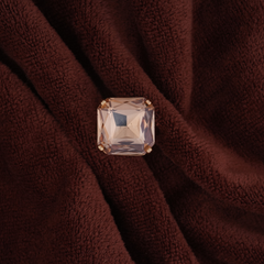 Gold-Tone Champagne Emerald-Cut Statement Ring