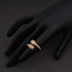 Serpent Wrap Ring with Pave and Emerald Eyes