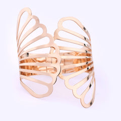Elegant Golden Cut-Out Wide Band Bracelet