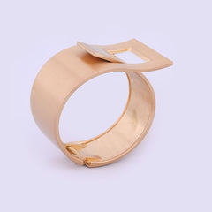 Modern Golden Wide Band Bracelet with Cut-Out Detail