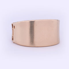 Elegant Wide Ribbed Gold-Tone Cuff Bracelet