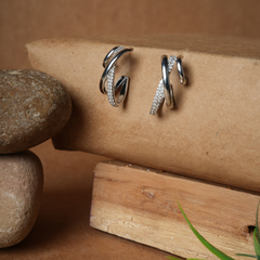 Modern Crossover Triple-Band Hoop Earrings