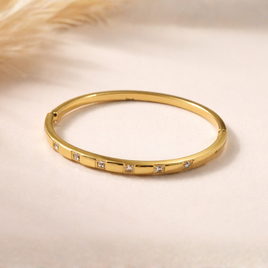 Minimal Crystal Slim Bangle Bracelet