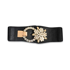 Rhinestone Embellished Elastic Waist Belt