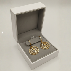 Triple Halo Crystal Drop Earrings