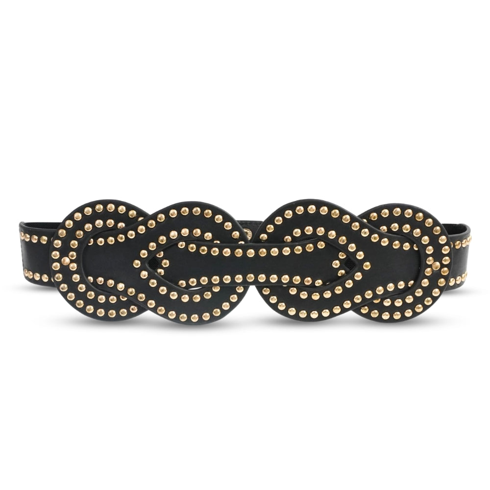 Interlocking Circle Studded Waist Belt