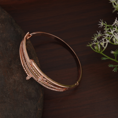Rose Gold-Tone Nail-Inspired Cuff Bracelet