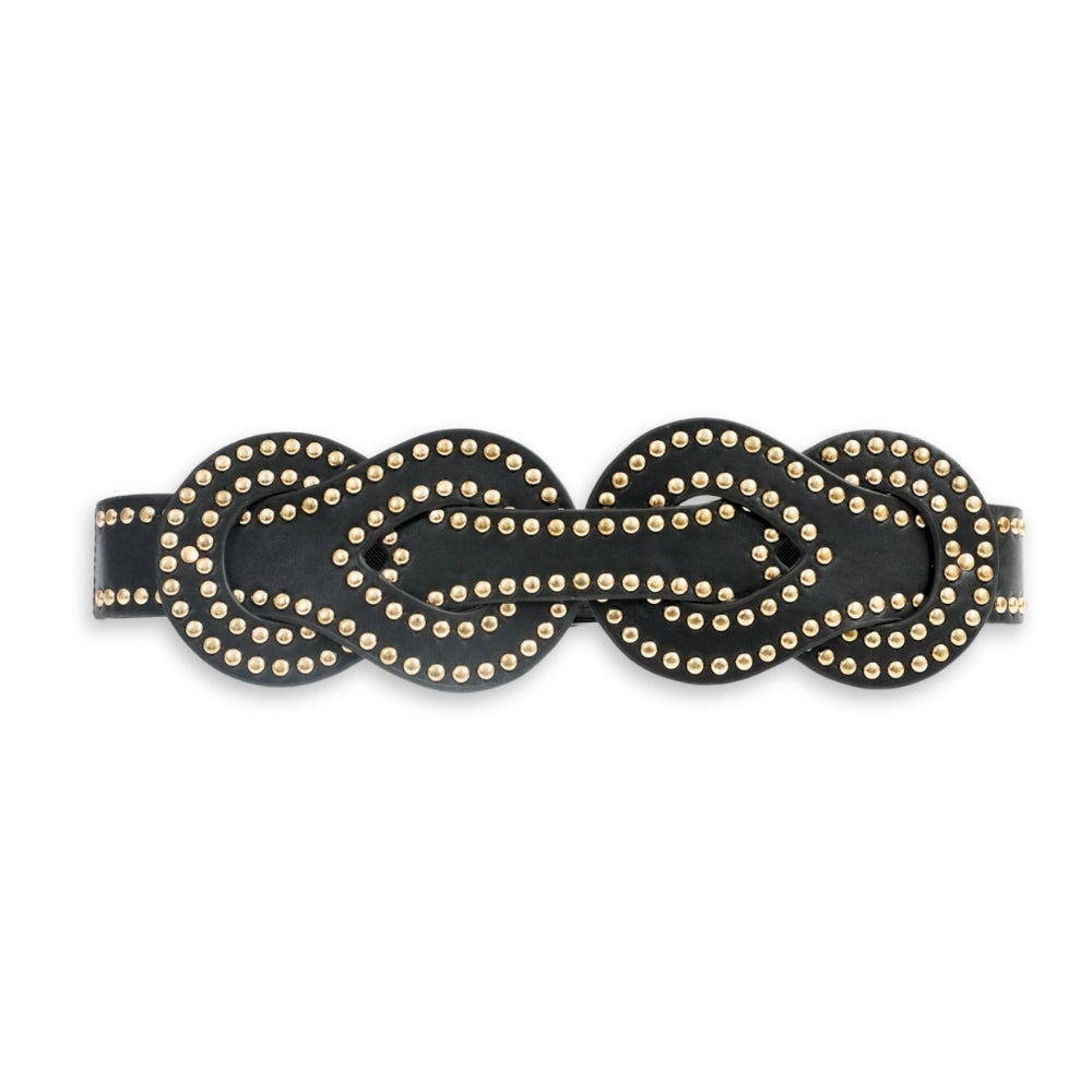 Interlocking Circle Studded Waist Belt