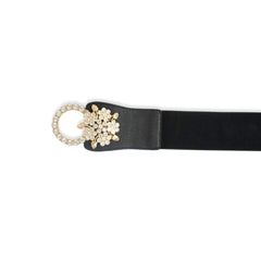 Rhinestone Embellished Elastic Waist Belt