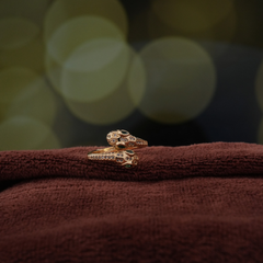 Serpent Wrap Ring with Pave and Emerald Eyes