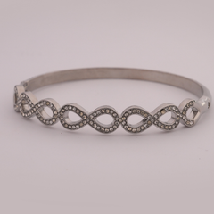 Silver-Tone Infinity Motif Bangle