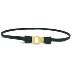 Black Elastic Skinny Belt with Gold Bow Buckle