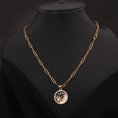 Gold-Tone Celestial Medallion Pendant Necklace