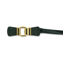 Black Elastic Skinny Belt with Gold Bow Buckle