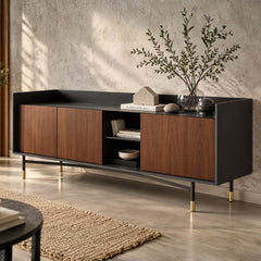 Modern Luxury Sideboard Cabinet with Open Display Shelves