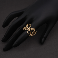 Gold-Tone Abstract Wave Statement Ring