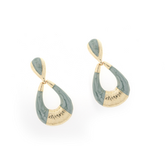 Modern Color-Blocked Teardrop Dangle Earrings