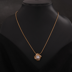 Pave Knot Solitaire Pendant Necklace