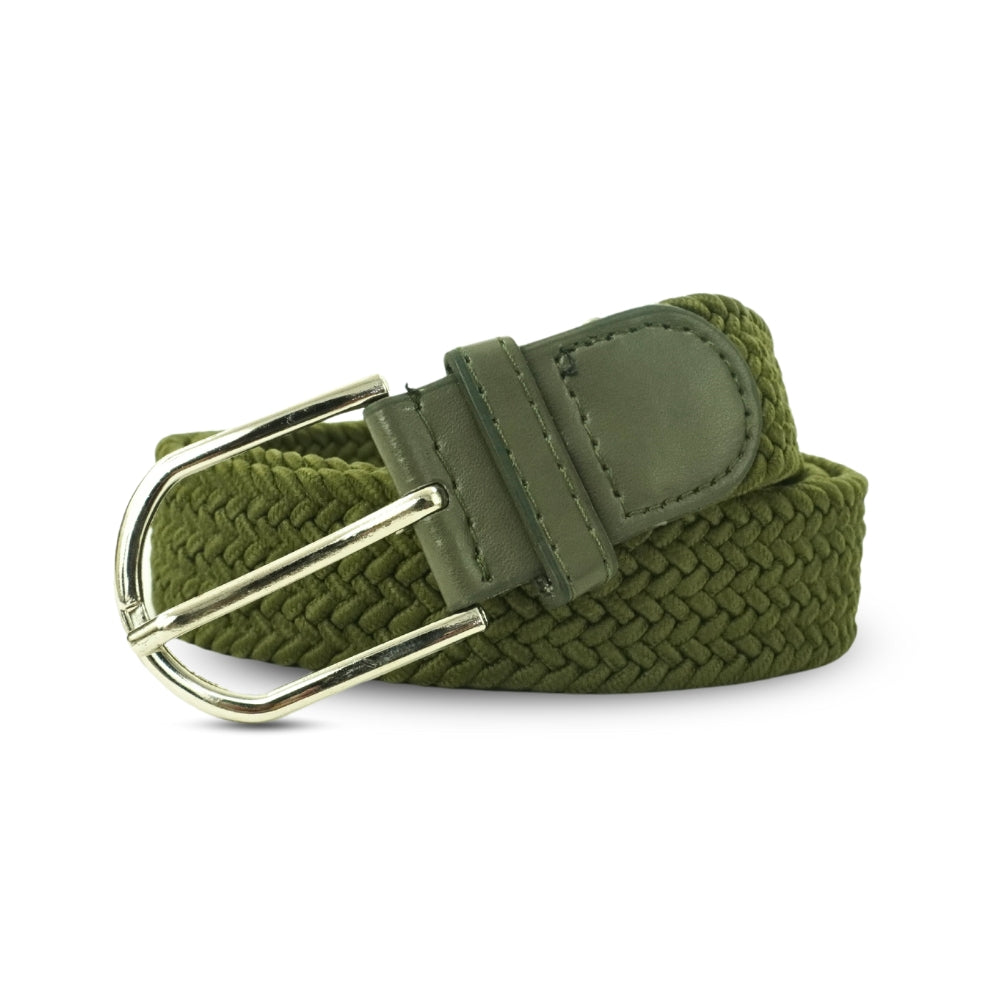 Classic Woven Stretchable Green Belt