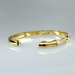 Crystal Bamboo-Inspired Bangle Bracelet