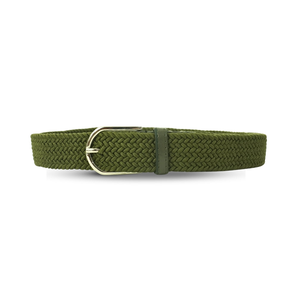 Classic Woven Stretchable Green Belt