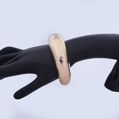 Elegant Gold-Toned Textured Bangle Bracelet