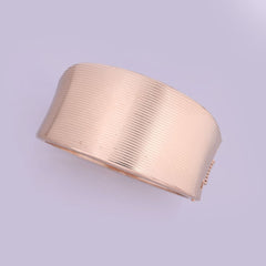Elegant Wide Ribbed Gold-Tone Cuff Bracelet