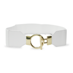 Versatile Elastic White Waist Belt for Women