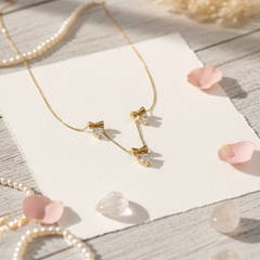 Heart Crystal Pendant Necklace Set