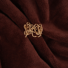 Gold-Tone Abstract Wave Statement Ring