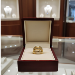 Gold-Tone Layered Statement Ring – Multi-Band Sculptural Design
