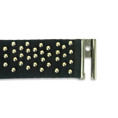 Stylish Black Studded Elastic Belt