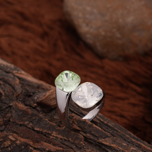 Duo-Stone Bypass Cocktail Ring