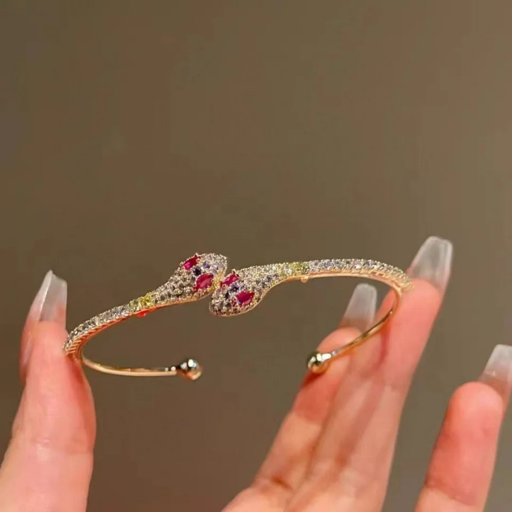 Crystal Bow Accent Open Cuff Bracelet