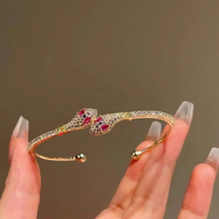 Crystal Bow Accent Open Cuff Bracelet