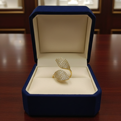 Gold-Tone Dual Leaf Statement Ring