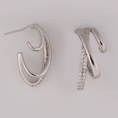 Modern Crossover Triple-Band Hoop Earrings