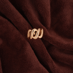 Matte Yellow Gold-Tone Sculptural Wave Ring