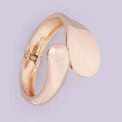 Chic Modern Sculptural Rose Gold-Tone Bypass Cuff Bracelet