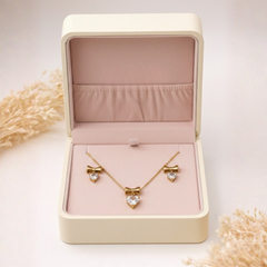 Heart Crystal Pendant Necklace Set