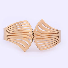 Elegant Golden Cut-Out Wide Band Bracelet