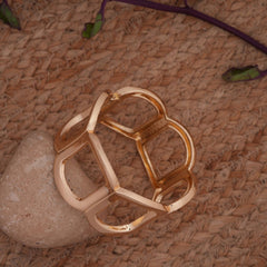 Elegant Golden Geometric Statement Bracelet
