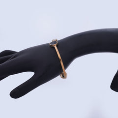 Elegant Golden Bracelet with Black & White Round Accents
