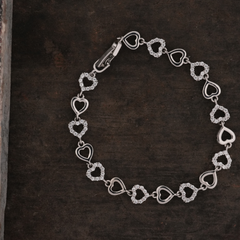 Silver-Tone Heart-Link Bracelet
